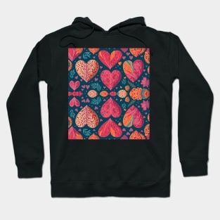 bright colorful hearts pattern Hoodie